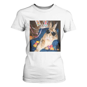 Funny Easter Bunny Sunglasses Graphic T Shirt For Women TS14 White Print Your Wear