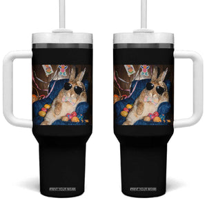Funny Easter Bunny Sunglasses Graphic Tumbler With Handle TS14 One Size: 40 oz Black Print Your Wear