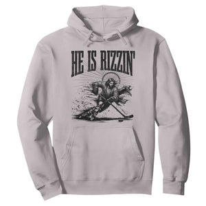 Funny Jesus Hockey Hoodie He Is Rizzin' TS14 Ice Gray Print Your Wear