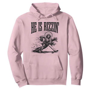 Funny Jesus Hockey Hoodie He Is Rizzin' TS14 Light Pink Print Your Wear