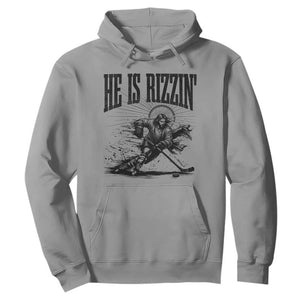 Funny Jesus Hockey Hoodie He Is Rizzin' TS14 Sport Gray Print Your Wear