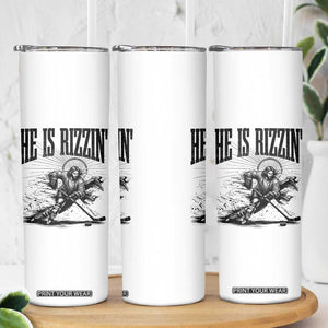 Funny Jesus Hockey Skinny Tumbler He Is Rizzin' TS14 Print Your Wear