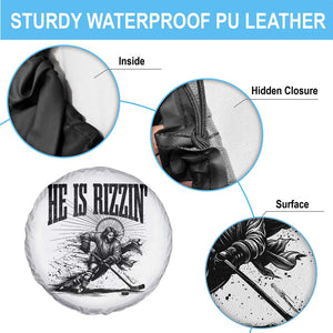 Funny Jesus Hockey Spare Tire Cover He Is Rizzin' TS14 Print Your Wear