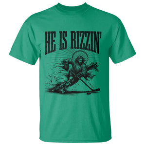 Funny Jesus Hockey T Shirt He Is Rizzin' TS14 Irish Green Print Your Wear