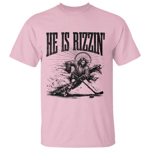 Funny Jesus Hockey T Shirt He Is Rizzin' TS14 Light Pink Print Your Wear