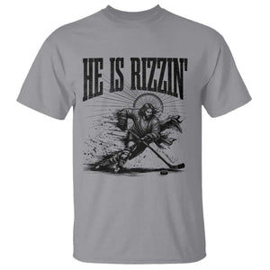 Funny Jesus Hockey T Shirt He Is Rizzin' TS14 Sport Gray Print Your Wear