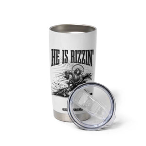 Funny Jesus Hockey Tumbler Cup He Is Rizzin' TS14 Print Your Wear