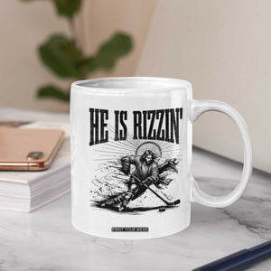 Funny Jesus Hockey Coffee Mug He Is Rizzin' TS14 Print Your Wear