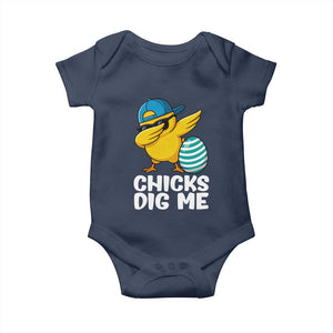 Easter Chicks Dig Me Baby Onesie Cute Chicken Dabbing Egg Hunt Toddler TS14 Navy Print Your Wear