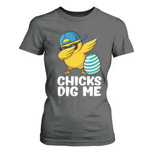 Easter Chicks Dig Me T Shirt For Women Cute Chicken Dabbing Egg Hunt Toddler TS14 Dark Heather Print Your Wear