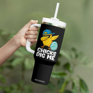 Easter Chicks Dig Me Tumbler With Handle Cute Chicken Dabbing Egg Hunt Toddler TS14 Print Your Wear
