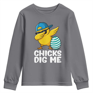 Easter Chicks Dig Me Youth Sweatshirt Cute Chicken Dabbing Egg Hunt Toddler TS14 Charcoal Print Your Wear