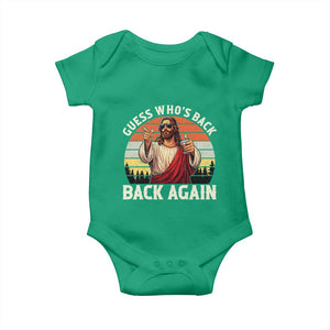 Funny Jesus Easter Baby Onesie Guess Who's Back? Back Again Easter TS14 Irish Green Print Your Wear