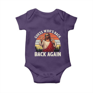 Funny Jesus Easter Baby Onesie Guess Who's Back? Back Again Easter TS14 Purple Print Your Wear