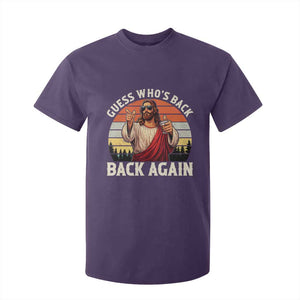 Funny Jesus Easter T Shirt For Kid Guess Who's Back? Back Again Easter TS14 Purple Print Your Wear