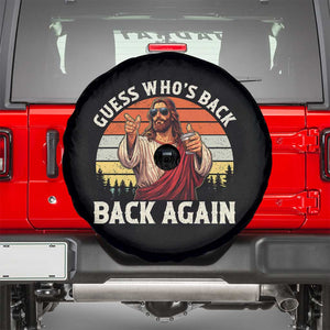 Funny Jesus Easter Spare Tire Cover Guess Who's Back? Back Again Easter TS14 Black Print Your Wear