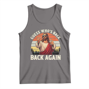 Funny Jesus Easter Tank Top Guess Who's Back? Back Again Easter TS14 Deep Heather Print Your Wear