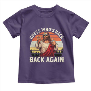 Funny Jesus Easter Toddler T Shirt Guess Who's Back? Back Again Easter TS14 Purple Print Your Wear