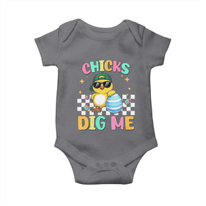 Chicks Dig Me Baby Onesie Funny Easter Chick TS14 Charcoal Print Your Wear