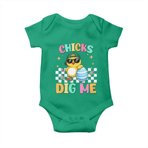 Chicks Dig Me Baby Onesie Funny Easter Chick TS14 Irish Green Print Your Wear