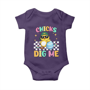 Chicks Dig Me Baby Onesie Funny Easter Chick TS14 Purple Print Your Wear