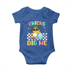 Chicks Dig Me Baby Onesie Funny Easter Chick TS14 Royal Blue Print Your Wear