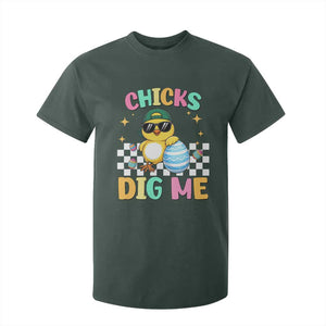 Chicks Dig Me T Shirt For Kid Funny Easter Chick TS14 Dark Forest Green Print Your Wear