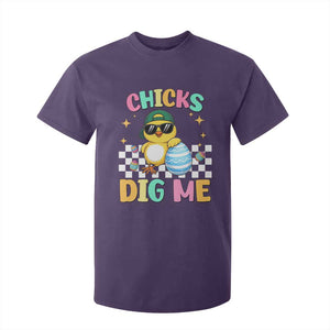 Chicks Dig Me T Shirt For Kid Funny Easter Chick TS14 Purple Print Your Wear