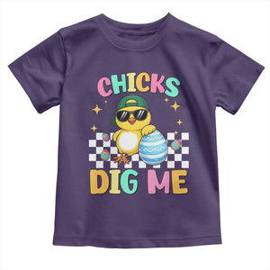 Chicks Dig Me Toddler T Shirt Funny Easter Chick TS14 Purple Print Your Wear