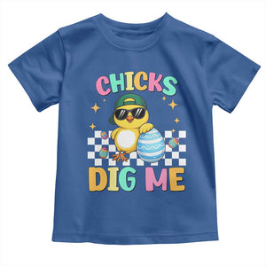 Chicks Dig Me Toddler T Shirt Funny Easter Chick TS14 Royal Blue Print Your Wear