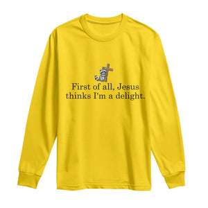 Funny Christian Raccoon Long Sleeve Shirt Sarcastic Jesus Thinks I'm A Delight TS14 Daisy Print Your Wear