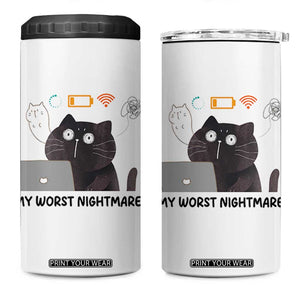 My Worst Nightmare 4 in 1 Can Cooler Tumbler Funny Cat Gaming Wifi Loading Hurmor TS14 One Size: 16 oz White Print Your Wear