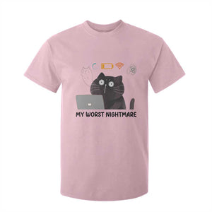 My Worst Nightmare T Shirt For Kid Funny Cat Gaming Wifi Loading Hurmor TS14 Light Pink Print Your Wear