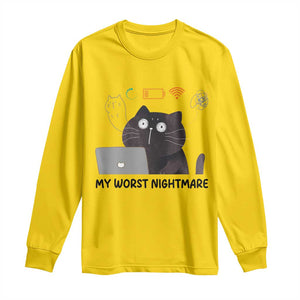 My Worst Nightmare Long Sleeve Shirt Funny Cat Gaming Wifi Loading Hurmor TS14 Daisy Print Your Wear