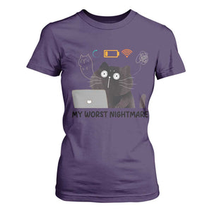 My Worst Nightmare T Shirt For Women Funny Cat Gaming Wifi Loading Hurmor TS14 Purple Print Your Wear