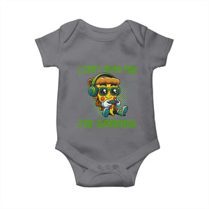 Funny Pizza Video Gaming Baby Onesie I Can Not Hear You I Am Gaming TS14 Charcoal Print Your Wear