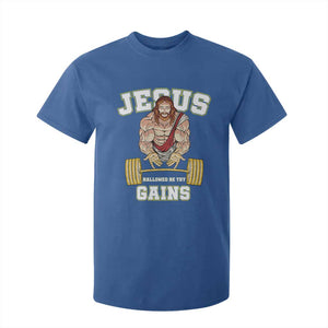 Funny Jesus Gym T Shirt For Kid Hallowed Be Thy Gains TS14 Royal Blue Print Your Wear
