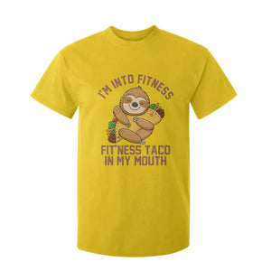 Funny Sloth Taco Gym T Shirt For Kid I'm Into Fitness Taco In My Mouth TS14 Daisy Print Your Wear