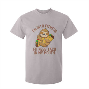 Funny Sloth Taco Gym T Shirt For Kid I'm Into Fitness Taco In My Mouth TS14 Ice Gray Print Your Wear