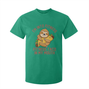 Funny Sloth Taco Gym T Shirt For Kid I'm Into Fitness Taco In My Mouth TS14 Irish Green Print Your Wear