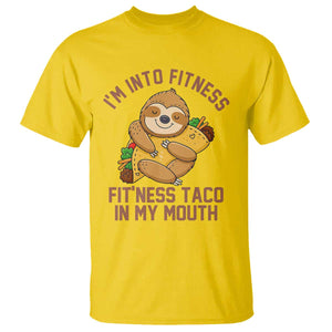 Funny Sloth Taco Gym T Shirt I'm Into Fitness Taco In My Mouth TS14 Daisy Print Your Wear