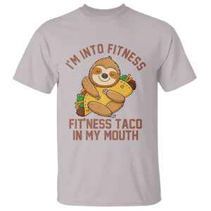 Funny Sloth Taco Gym T Shirt I'm Into Fitness Taco In My Mouth TS14 Ice Gray Print Your Wear