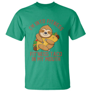 Funny Sloth Taco Gym T Shirt I'm Into Fitness Taco In My Mouth TS14 Irish Green Print Your Wear
