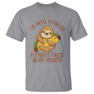Funny Sloth Taco Gym T Shirt I'm Into Fitness Taco In My Mouth TS14 Sport Gray Print Your Wear