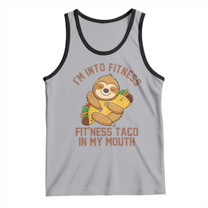 Funny Sloth Taco Gym Tank Top I'm Into Fitness Taco In My Mouth TS14 Athletic Heather Black Print Your Wear