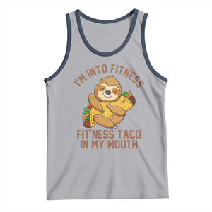 Funny Sloth Taco Gym Tank Top I'm Into Fitness Taco In My Mouth TS14 Athletic Heather Navy Print Your Wear