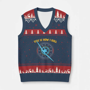 Funny Pilot Aviation Airplane V-Neck Knit Sweater Vest This Is How We Roll TS14 Navy Red Print Your Wear