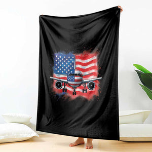 Pilot Airplane Patriotic American Flag Plane Aviation Throw Blanket TS14 Print Your Wear