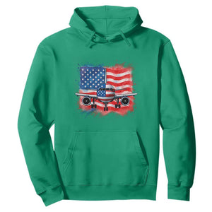 Pilot Airplane Patriotic American Flag Plane Aviation Hoodie TS14 Irish Green Print Your Wear