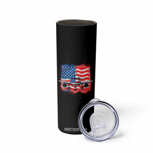 Pilot Airplane Patriotic American Flag Plane Aviation Skinny Tumbler TS14 Print Your Wear